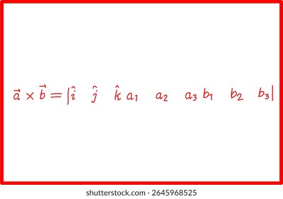 fórmula matemática de produto cruzado, álgebra linear vetorial