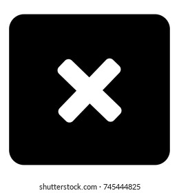 Cross prohibition vector. Vector white illustration on black background