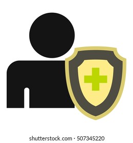 Cross protection icon. Flat illustration of cross protection vector icon for web