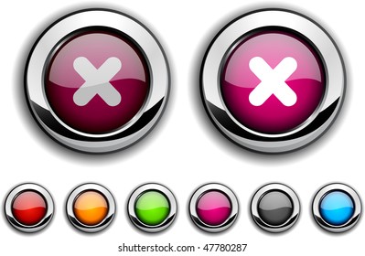 Cross realistic buttons. Vector illustration.