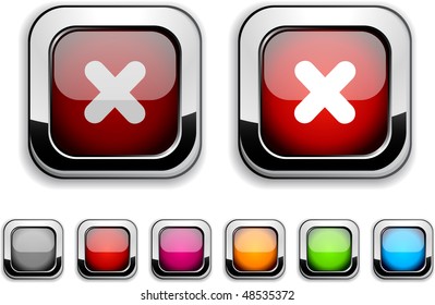 Cross realistic icons. Empty buttons included.