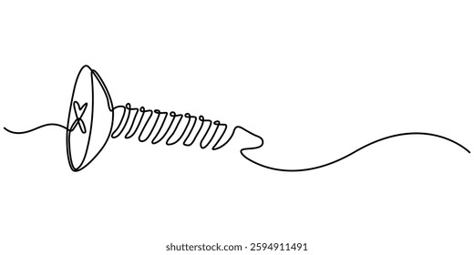 Cross Recess Screw line icon. Work tool, construction tooled Screw Drawing,