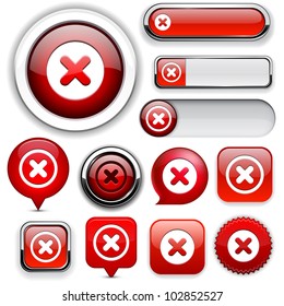 Cross red design elements for website or app. Vector eps10.