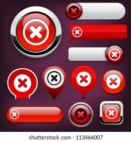 Cross red design elements for website or app. Vector eps10.