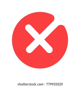 Cross red icon isolated on white 