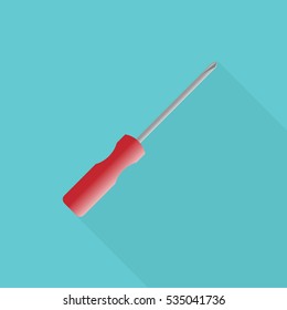 Cross red screwdriver  icon vector illustration isolated 