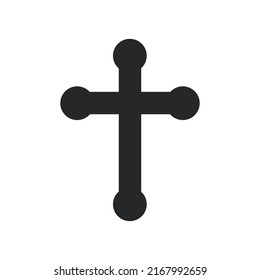 Cross religion god vector illustration icon. Symbol christianity and shape christian sign. Religious crucifix faith and catholicism black holy art. Spirituality element jesus design and isolated white