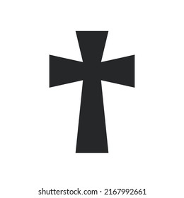 Cross religion god vector illustration icon. Symbol christianity and shape christian sign. Religious crucifix faith and catholicism black holy art. Spirituality element jesus design and isolated white