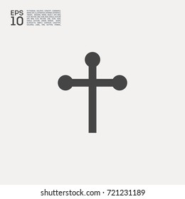 Cross religion line vector icon