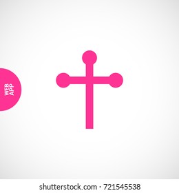 Cross religion line vector icon