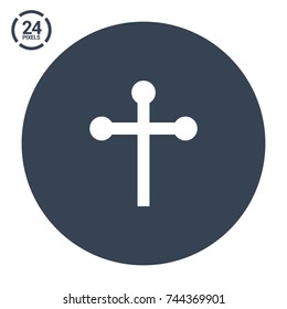 Cross religion line vector icon