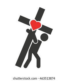 cross religion silhouette icon vector isolated graphic