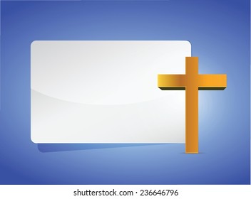 cross religious banner illustration design over a blue background