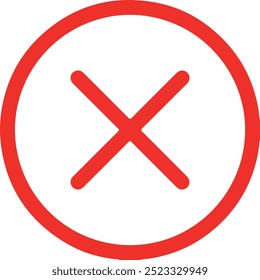 Cross Remove Sign in Red Color 