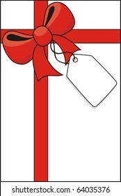 cross ribbon and bow with from to label in vector format, individual objects very easy to edit