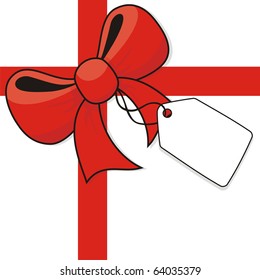 cross ribbon and bow with from to label in vector format, individual objects very easy to edit