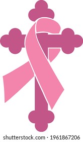 Cross Ribbon - Cancer Awareness design