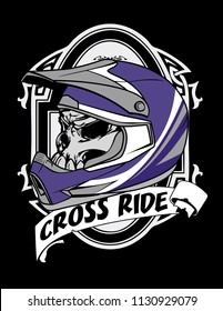 Cross Ride Supermoto Motocross Skull