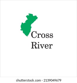 Cross River Map On White Background Stock Vector (Royalty Free ...