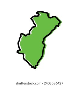 Ilustración del mapa vectorial del estado de Nigeria a través del río.