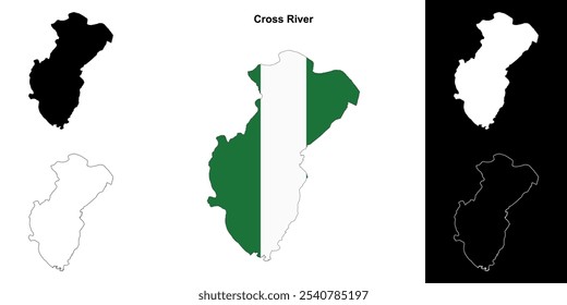 Conjunto de mapa de contorno del estado de Cross River