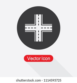 Cross Road Icon Vector Illustration Eps10