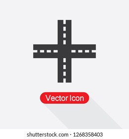 Cross Road Icon Vector Illustration Eps10