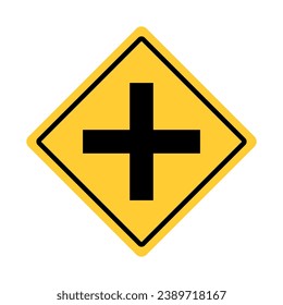 Cross Road Sign Traffic Warning Regulatory Signage Vektor EPS PNG Transparent Kein Hintergrund Clip Art 