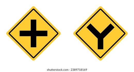 Señal de tráfico cruzada Aviso de tráfico Señal de señalización Vector EPS PNG Transparente Sin imágenes prediseñadas de fondo 