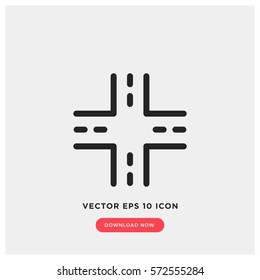 Cross road vector icon, traffic symbol. Modern, simple flat vector illustration for web site or mobile app