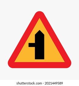Cruzar caminos por delante Símbolo icono vectorial aislado en fondo blanco.