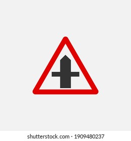 Icono de señalización del triángulo de avance de las carreteras. Símbolo de señales de tráfico moderno, simple, vector, icono para el diseño de sitios web, aplicación móvil, ui. Ilustración vectorial