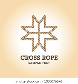 Cross rope logo design, also be used as a snowflake or star mark.