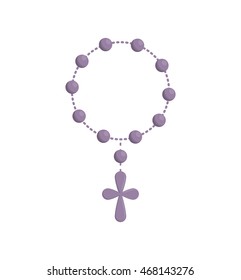 cross rosary religion christianity icon. Isolated and flat illustration