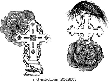  cross and rose ,gothic crosses, cross tattoo,black cross, cross drawing 