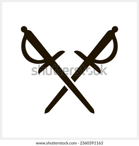 Cross of sable icon isolated Stencil clipart Vector stock illustration EPS 10
