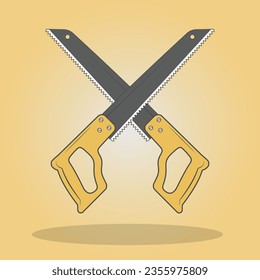 Clipart cruzada, cruzado, vector de serpenteo, Saw Clipart, hardware Clipart, elementos de trabajo, equipo de trabajo, herramientas de reparación, herramientas de bosque, Woodcutter Clipart, Woodsman, herramienta Carpenter