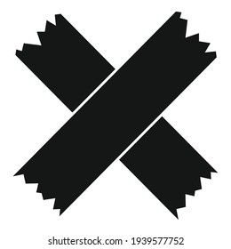Kreuzen Sie das Symbol für Klebeband. Einfache Illustration von Kreuz-Rollband-Vektorsymbol für Webdesign einzeln auf weißem Hintergrund