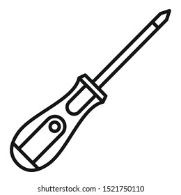 Cross screwdriver icon. Outline cross screwdriver vector icon for web design isolated on white background