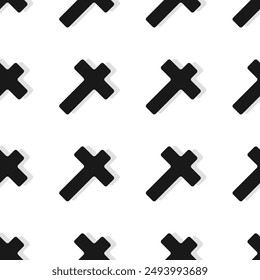 Cross seamless vector background. Cross vector icon. Cross endless background vector. Vector illustration.