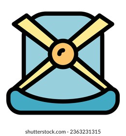 Cross seat belt icon outline vector. Car safety. Secure strap color flat