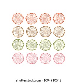 Cross section of the tree. Abstract age annual circle tree backg