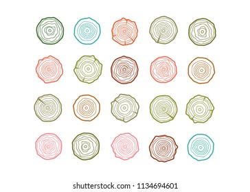 Cross section of the tree. Abstract age annual circle tree background