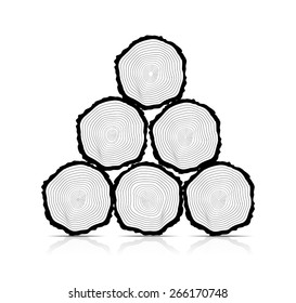 Cross section of the trunk, vector illustration