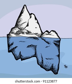 Cross Section View Of An Iceberg Above And Below Water