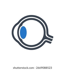Cross Sectional Eye Icon Isolated On White Background
