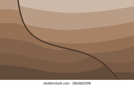 Cross sectional view of  fault in layered rock. 