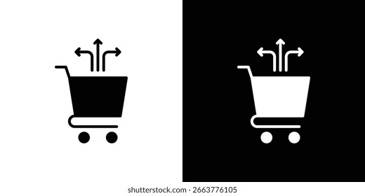 Cross-Sell-Icon-Illustration im flachen Stil. Symbolvorlagenfarbe bearbeitbar.