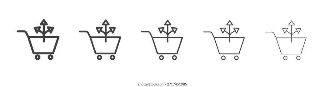 Cross sell icon in linear strokes concept