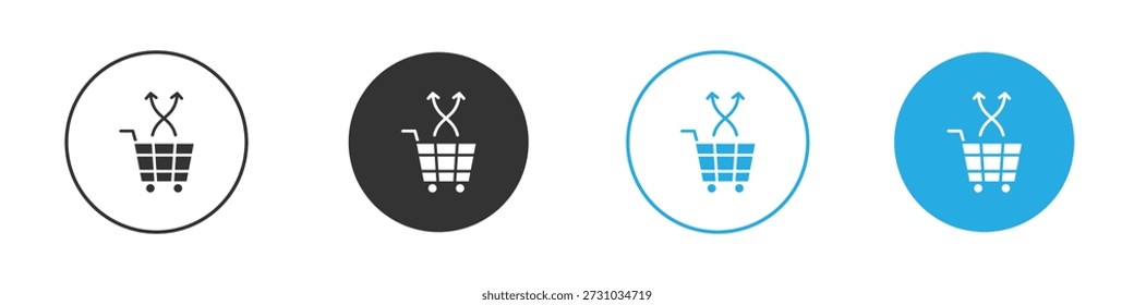 Cross sell icon set. Black solid flat doodle graphic design set